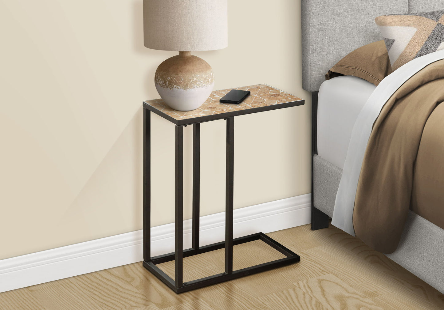 Accent Table, C - Shaped, Transitional - Brown