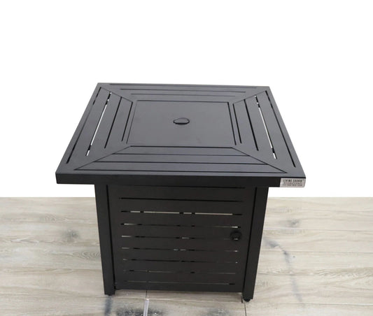 Outdoor Fire Pit Table With Lid, High-Quality Materials - Black