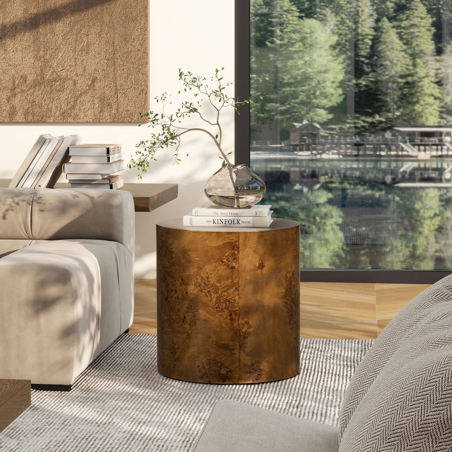 Nebula - Accent Oval Pillar Side Table