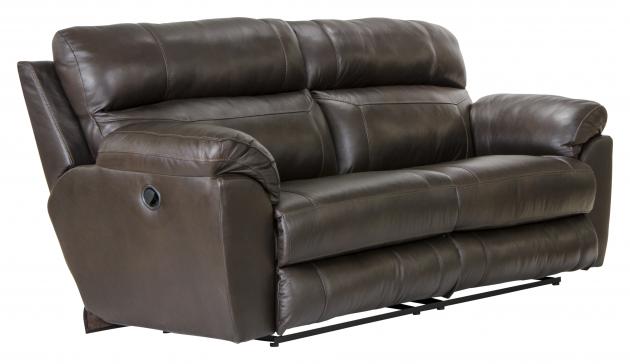 Catnapper Costa Lay Flat Reclining Sofa in Chocolate