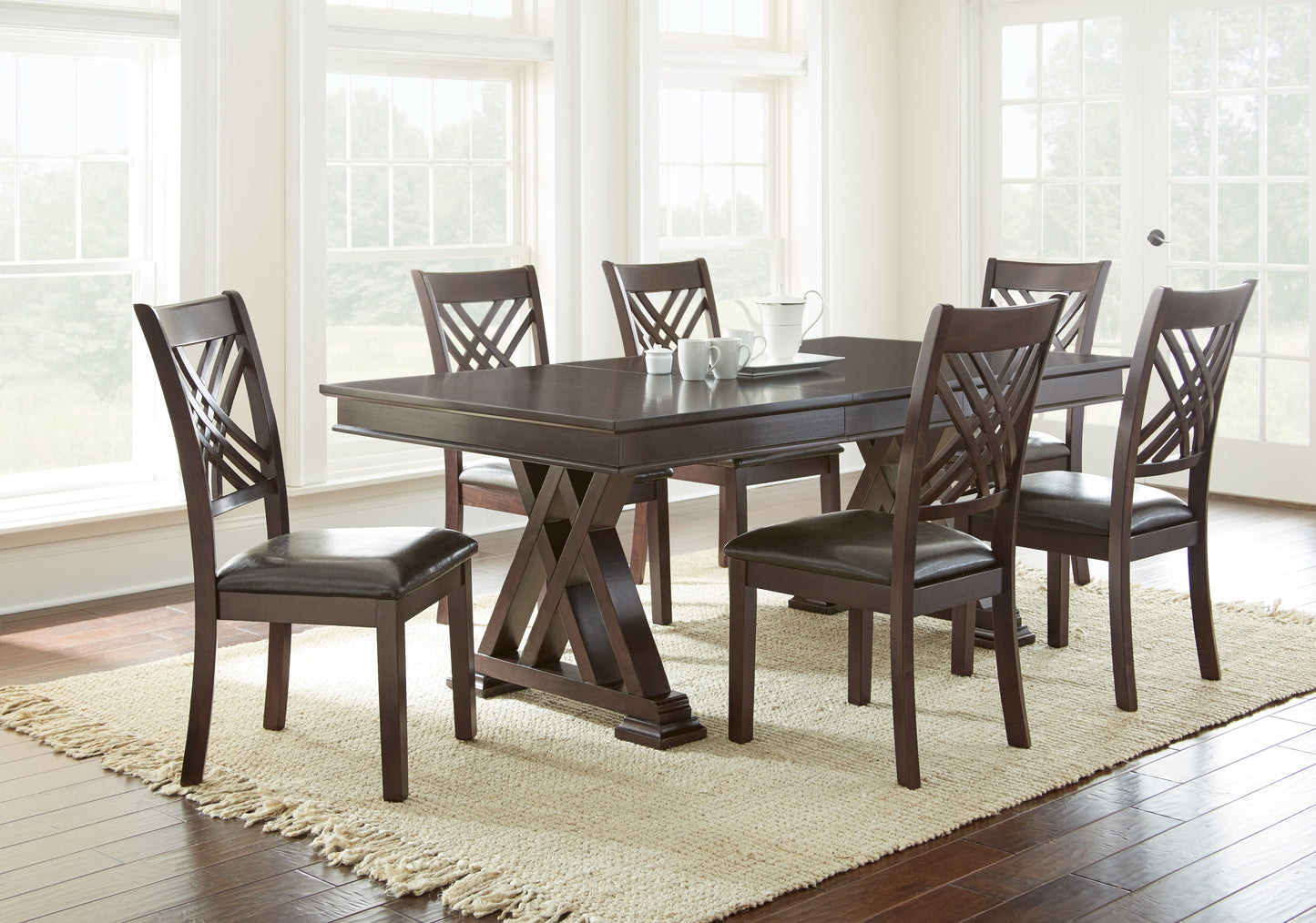 Adrian - 7 Piece Dining Set - Dark Brown