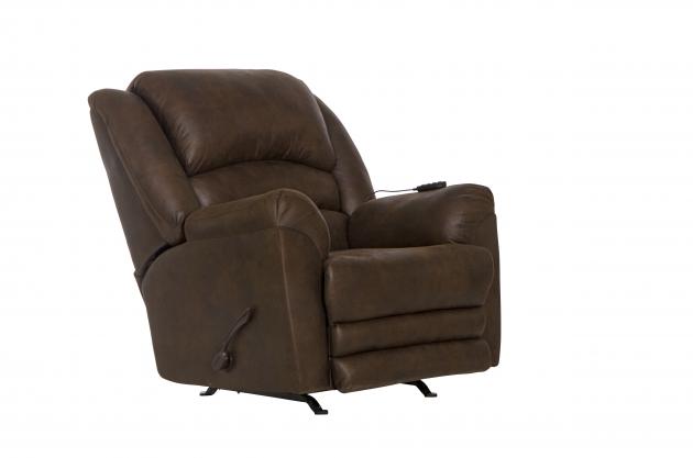 Catnapper Hayden Chaise Rocker Recliner w/Heat & Massage - Oversized - X-tra Comfort Footrest in Walnut