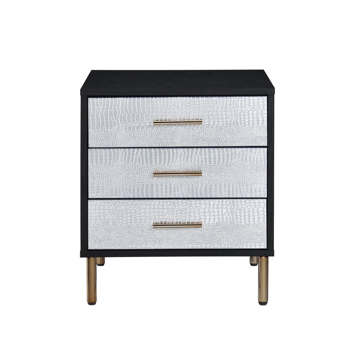 Myles - Nightstand - Black / Gold / Silver