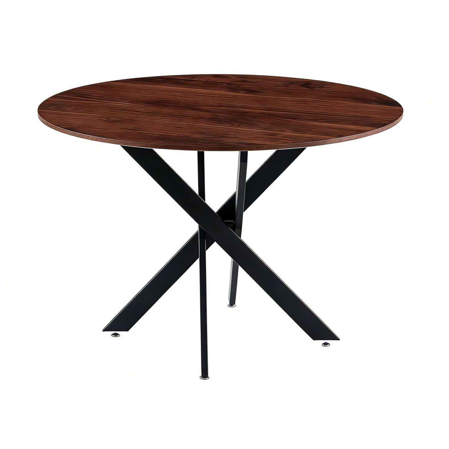 Mid-Century Dining Table For 4 - 6 People With Round Table Top, Pedestal Dining Table, End Table Leisure Coffee Table, Cross Leg