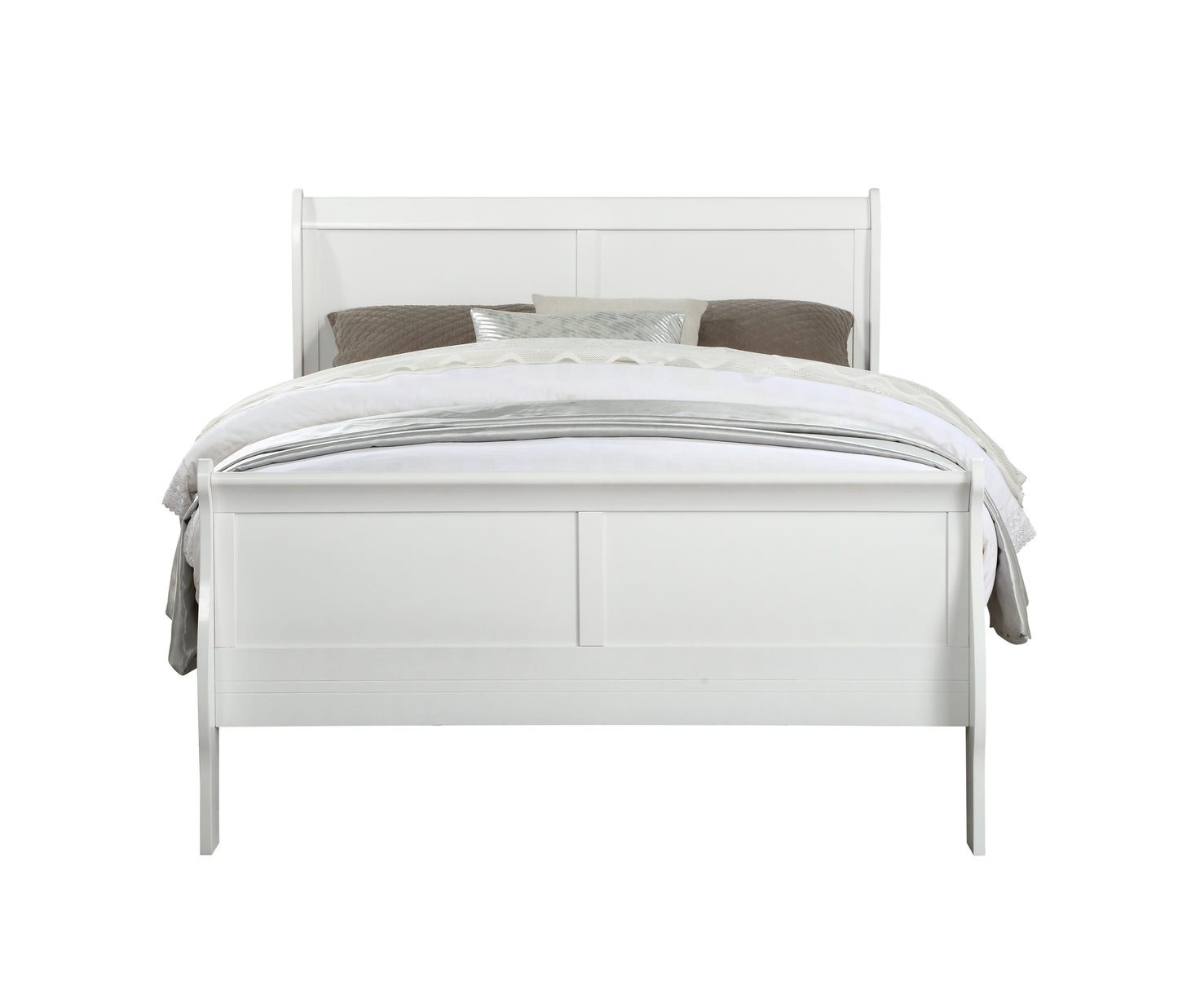 Louis Philippe White Finish 2PCS Bedroom Set (Twin Bed)