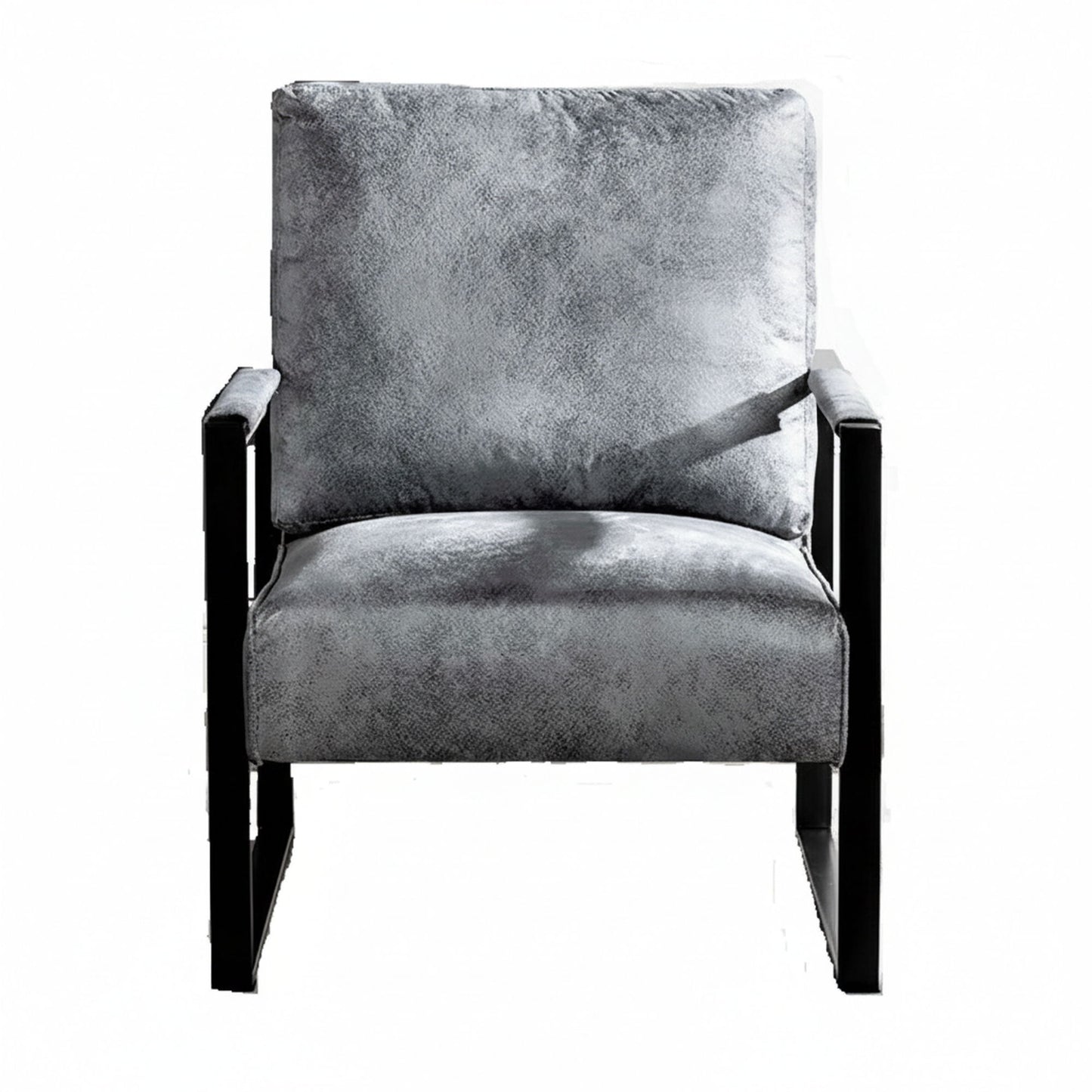 Classic Mid Century Modern Accent Chair With Durable Square Metal Frame, Armchair