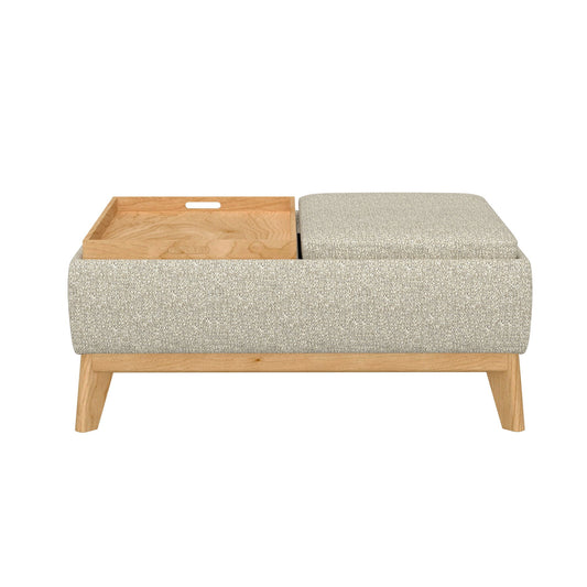 Revel - Reversible Tray Ottoman - Tan