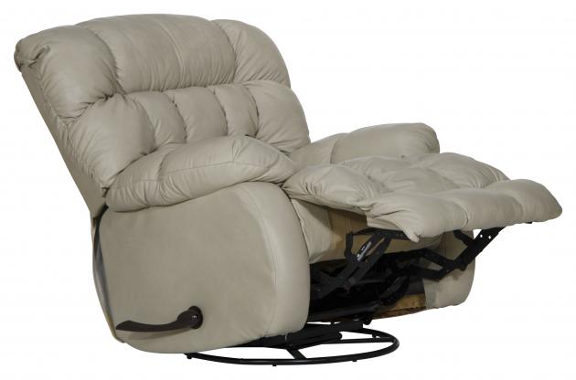 Catnapper Pendleton Chaise Swivel Glider Recliner in Alabaster