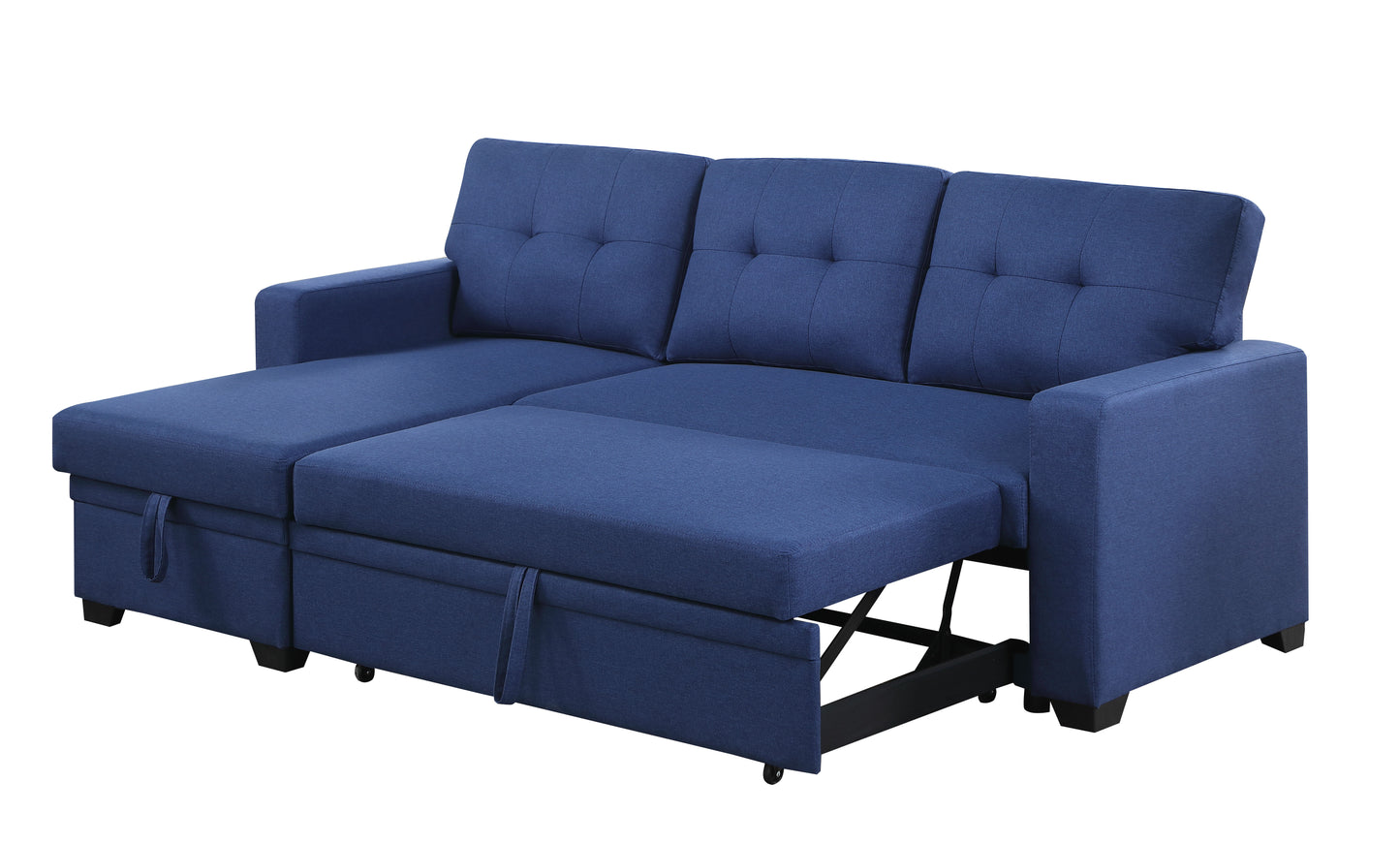 Upholstered Pull Out Sectional Sofa With Chaise