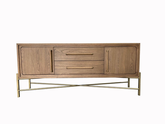 Metal Base Sideboard - Light Brown