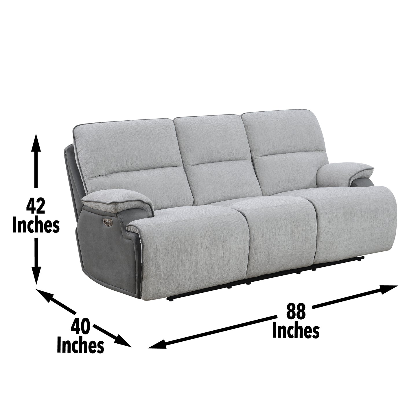 Cyprus - Recliner Sofa - Gray