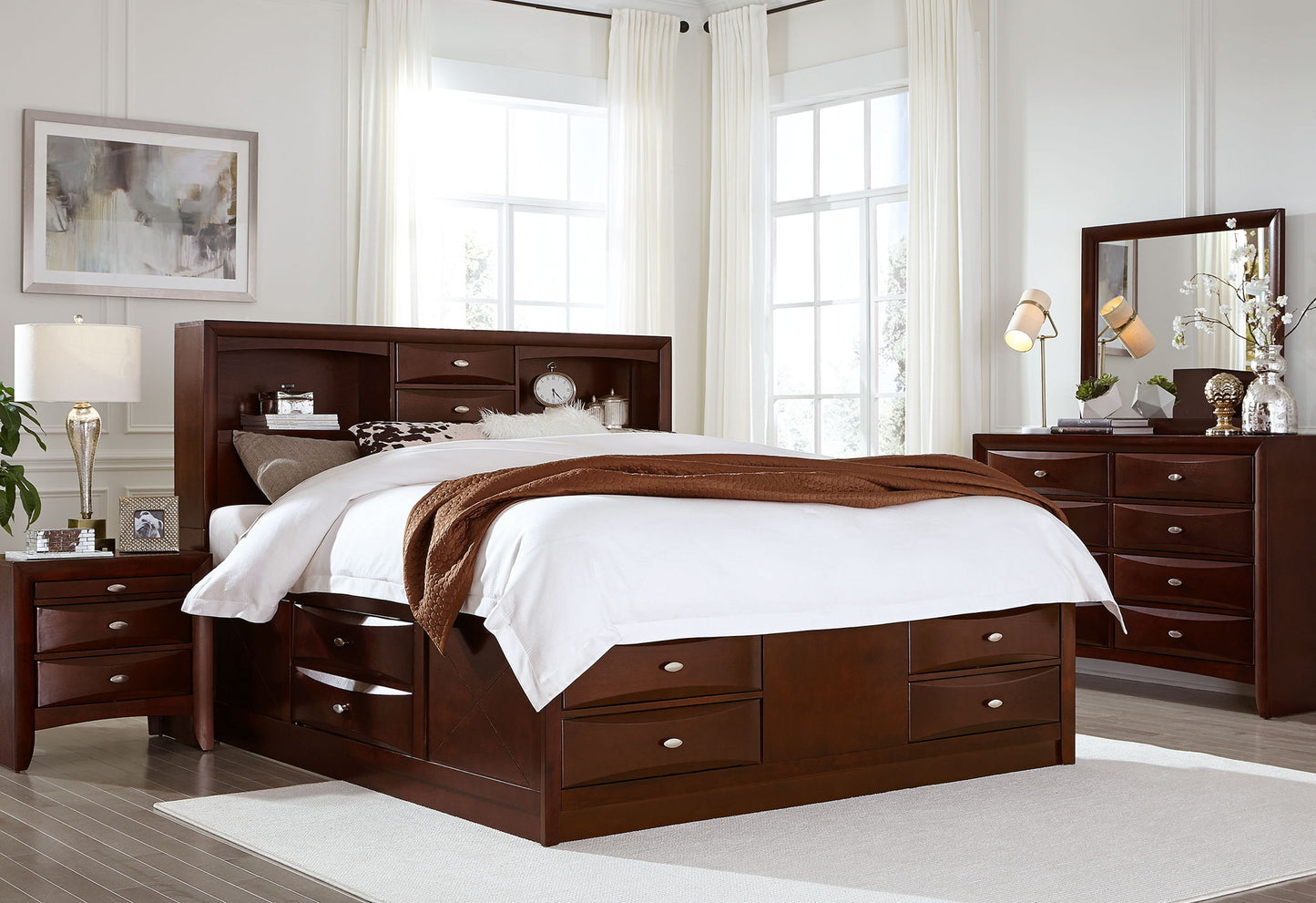 Linda - Queen Bed Headboard & Footboard - New Merlot