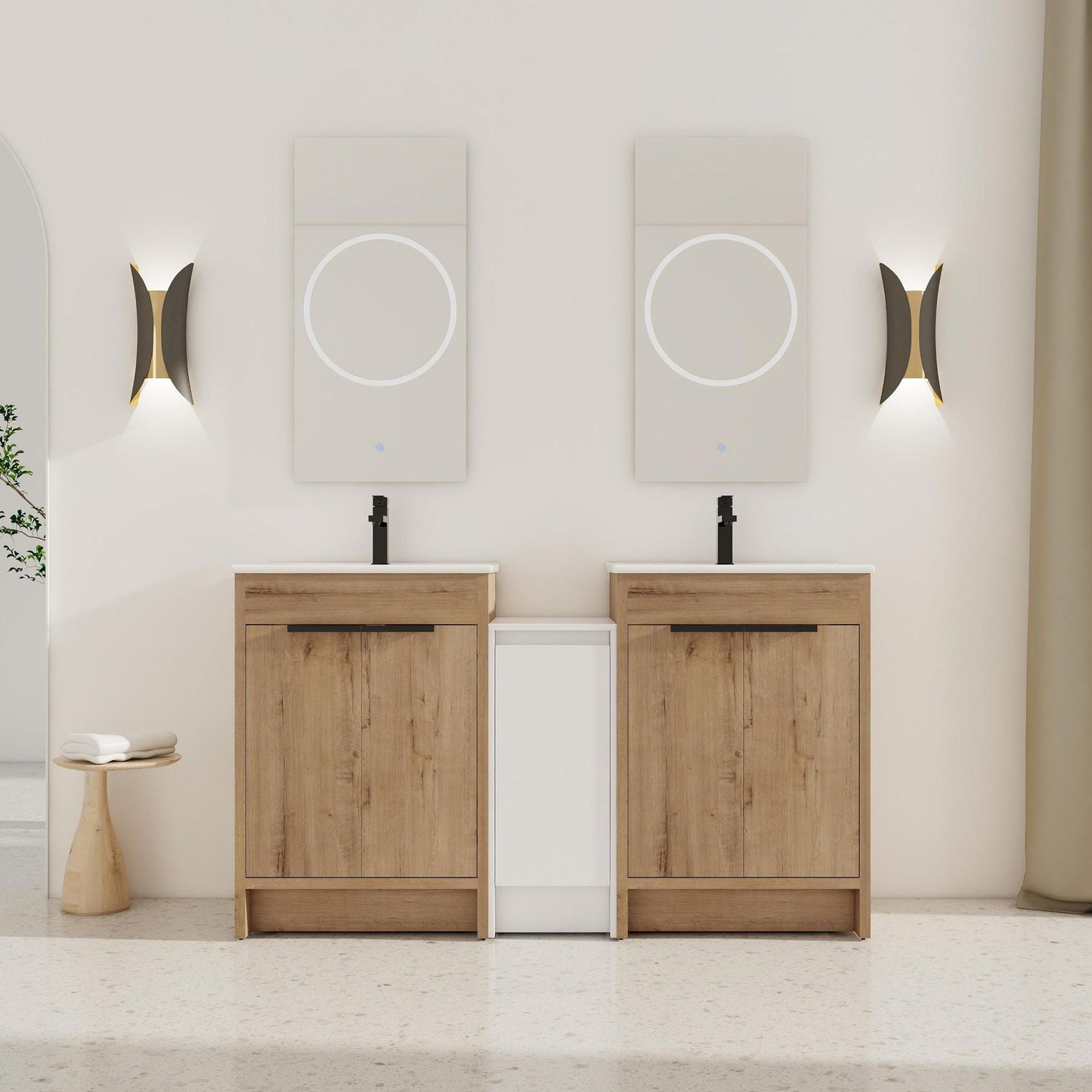 Freestanding Bathroom Vanity & Sink, Storage Cabinets, Soft Closing Doors
