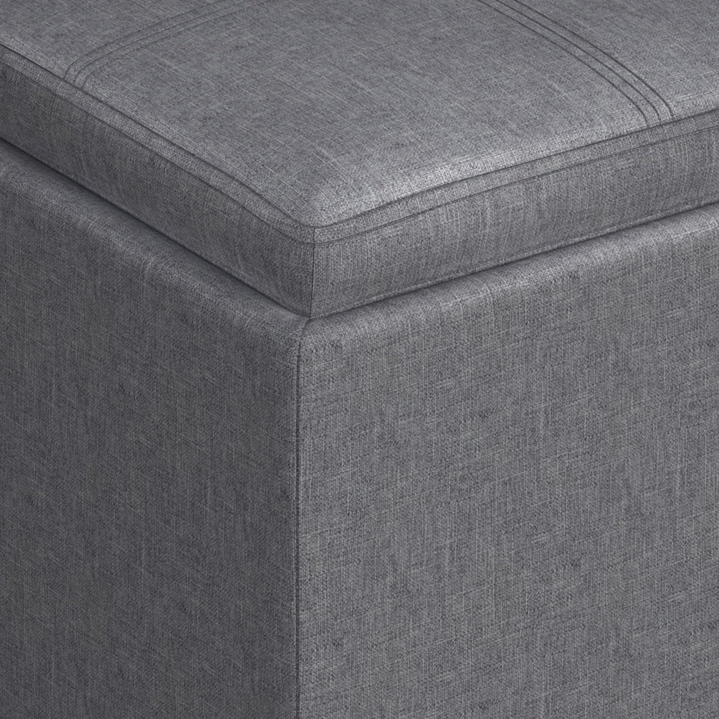 Rockwood - Upholstered Cube Storage Ottoman With Tray