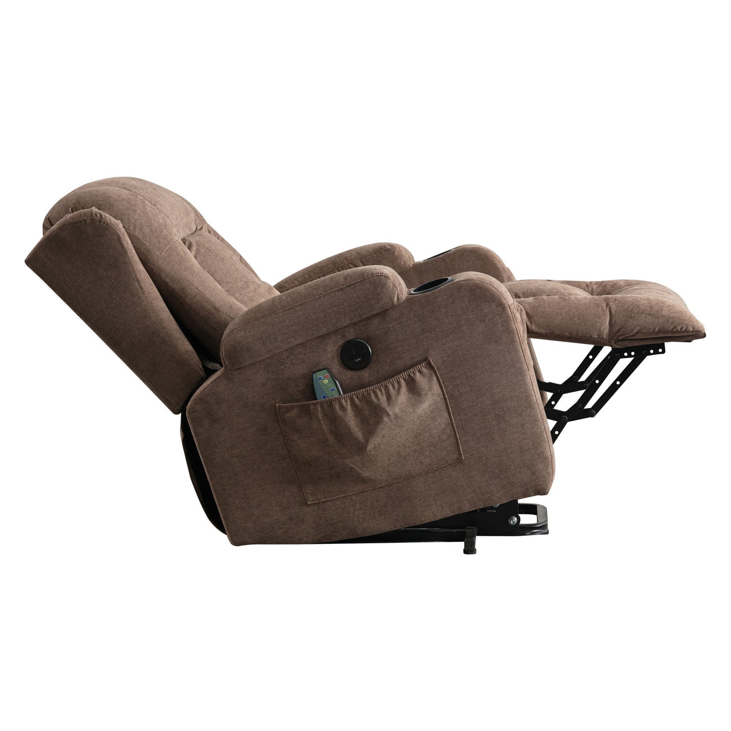 Power Lift Recliner Chair Recliners for Elderly with Heat and Massage Recliner Chair for Living Room with Infinite Position and Side Pocket,USB Charge Port(BROWN)