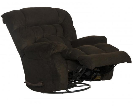 Catnapper Daly Chaise Swivel Glider Recliner in Chocolate