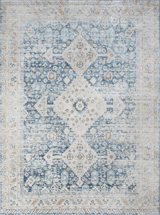 Noble - 5'3" X 7'3" Area Rug - Blue, Polyester