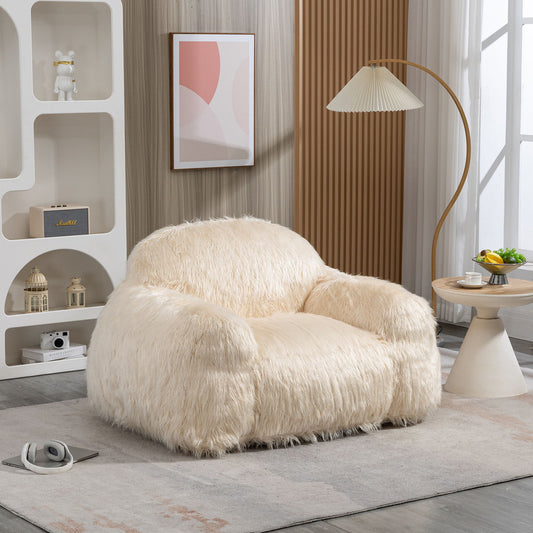 Bean Bag Chair Lazy Long Hair Sofa Bean Bag Chair Adult, Teen High Density Foam Filled Modern Focus Chair Comfortable Living Room, Bedroom Chair