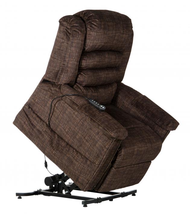 Catnapper Soother Power Lift Full Lay-Out Chaise Recliner w/Heat & Massage in Chocolate