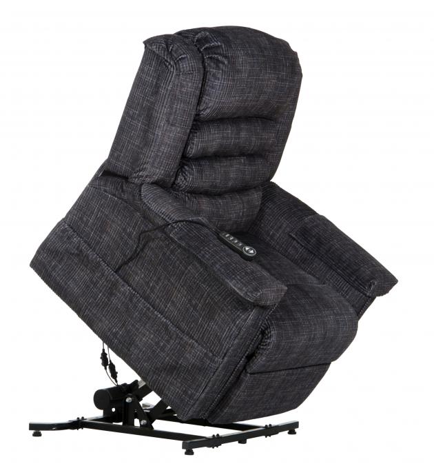Catnapper Soother Power Lift Full Lay-Out Chaise Recliner w/Heat & Massage in Smoke