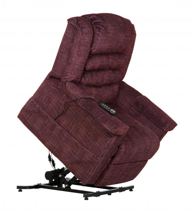 Catnapper Soother Power Lift Full Lay-Out Chaise Recliner w/Heat & Massage in Wine