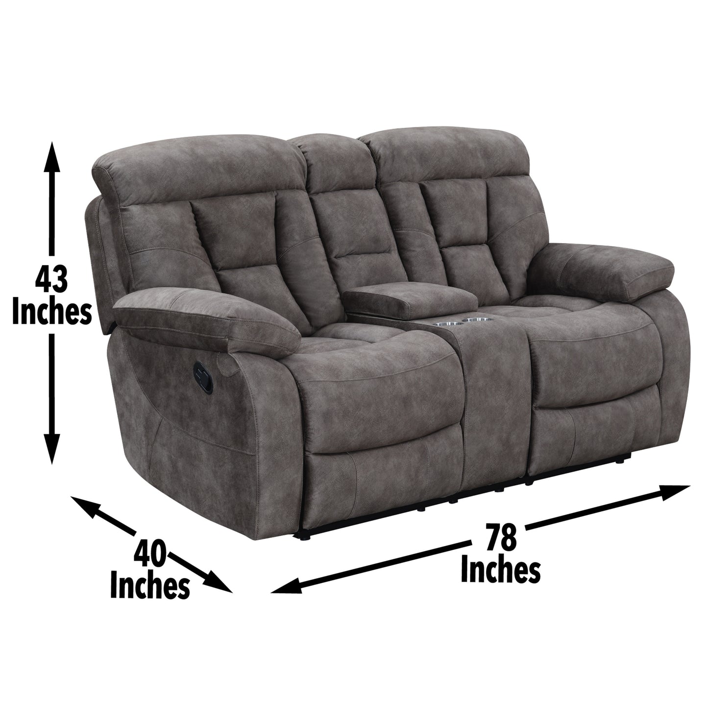 Bogata - Sofa And Loveseat Set - Dark Gray