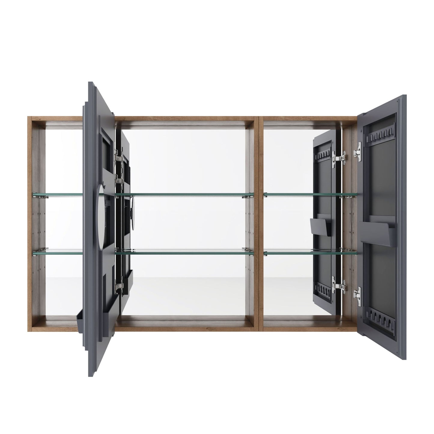 Wall Mounted Bathroom Cabinet With Adjustable Shelves Storage Cabinet - Imitative Oak