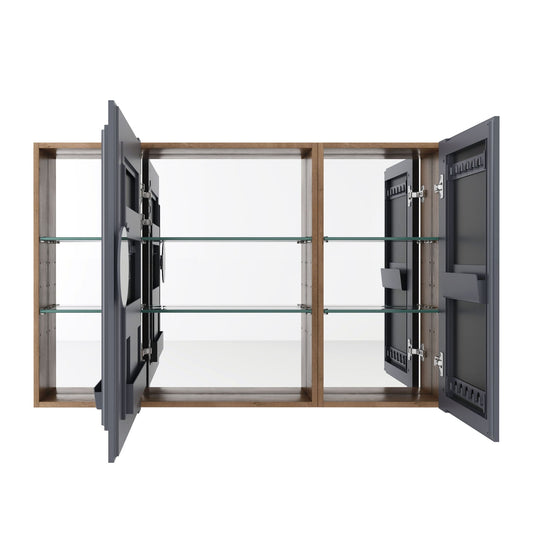 Wall Mounted Bathroom Cabinet With Adjustable Shelves Storage Cabinet - Imitative Oak