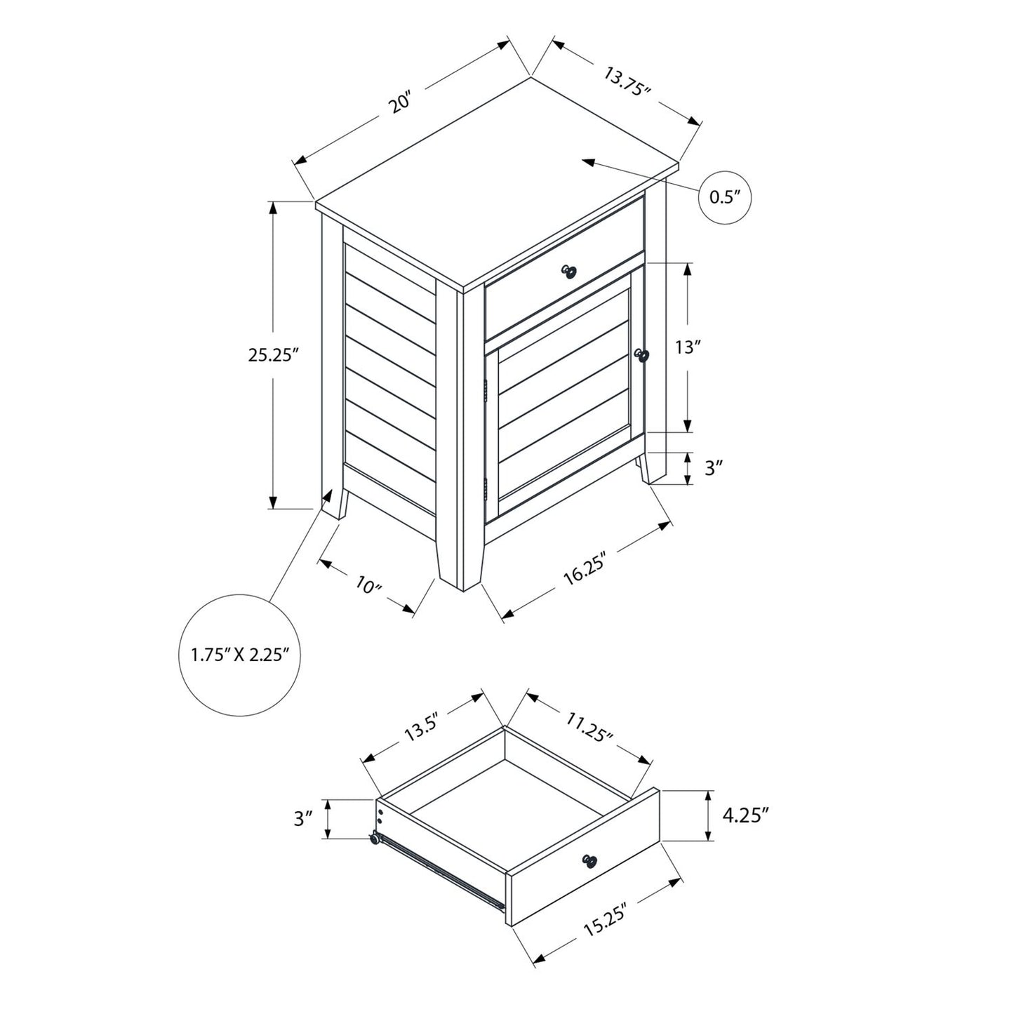 Accent Table With Storage Drawer - Blue