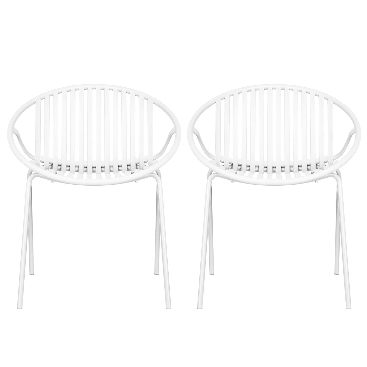 Stackable Outdoor Chairs With Breathable Plastic Backrest (Set of 2)