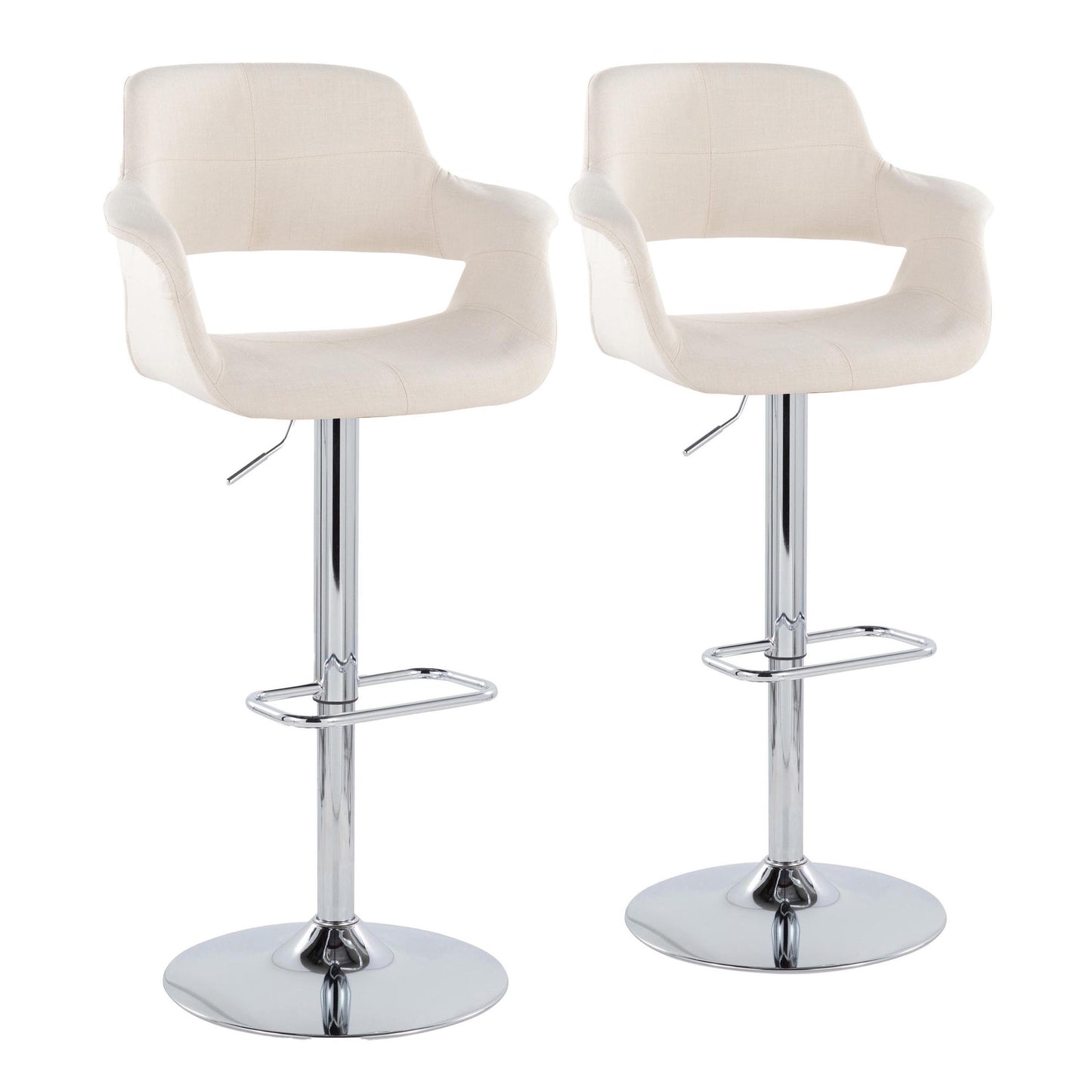 Vintage Flair - Mid Century Modern Adjustable Barstool (Set of 2)