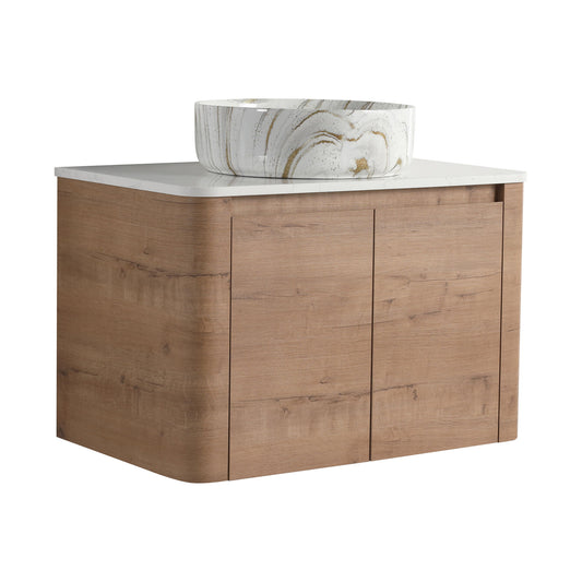 Wall Mounted Bathroom Vanity With Art Sink, 1 Soft Close Door