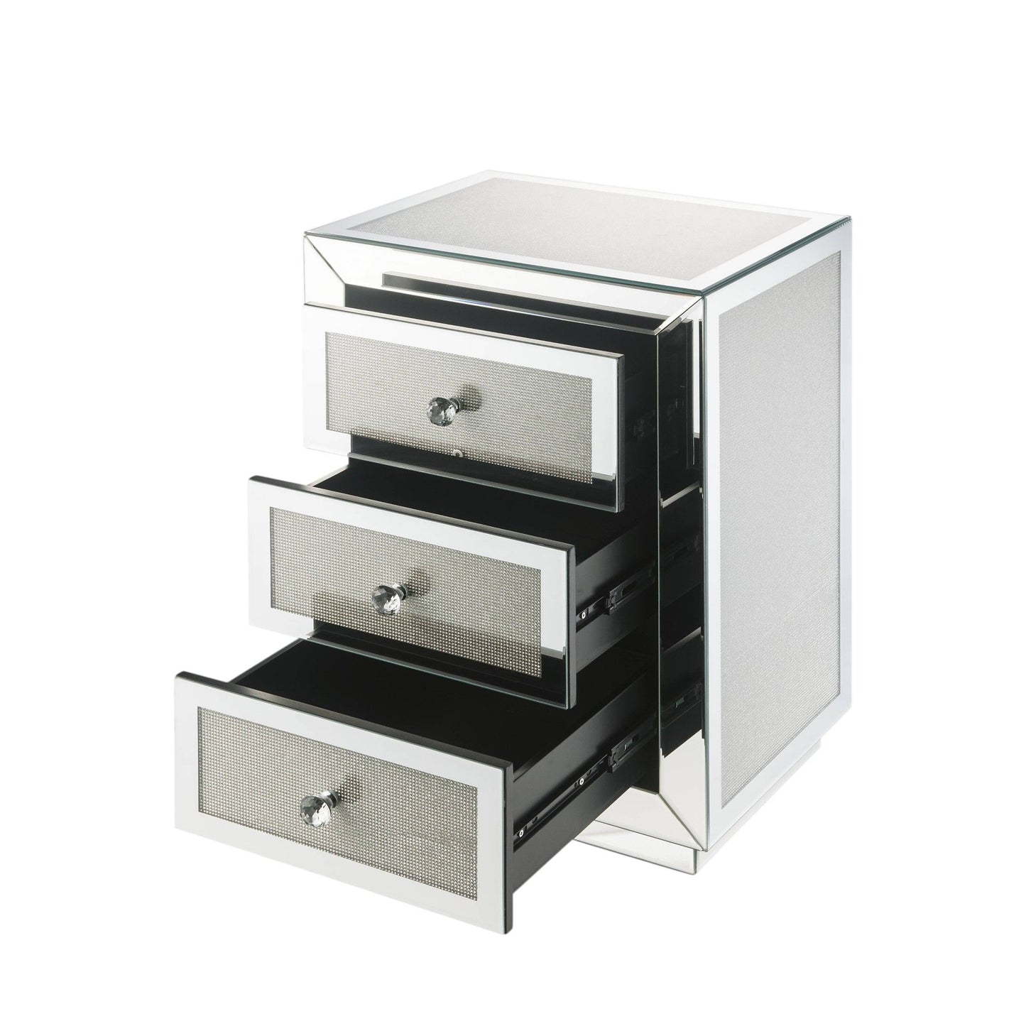 Noralie - Accent Table Mirrored / Faux Dimaonds - Silver