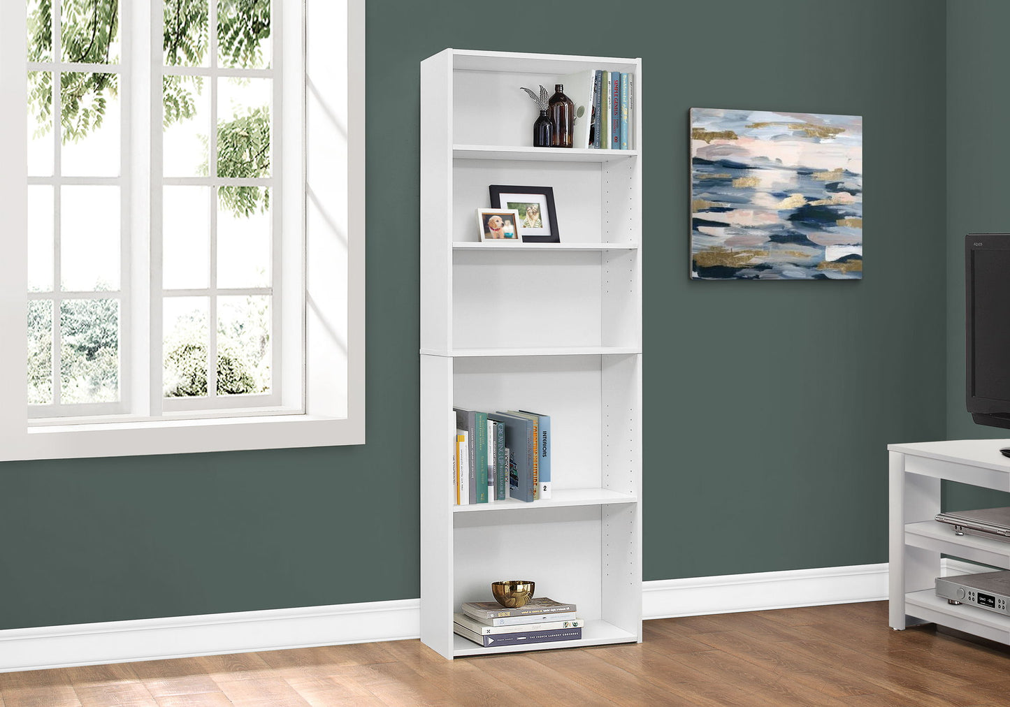 Bookshelf, Bookcase, 6 Tier, For Office, Transitional