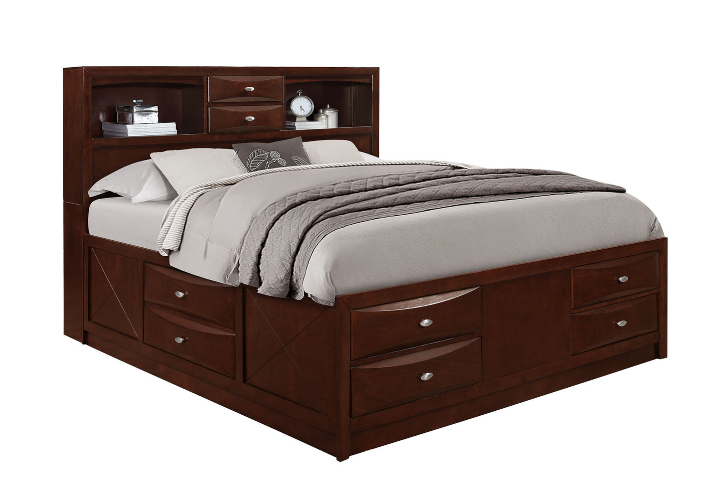 Linda - Queen Bed Headboard & Footboard - New Merlot