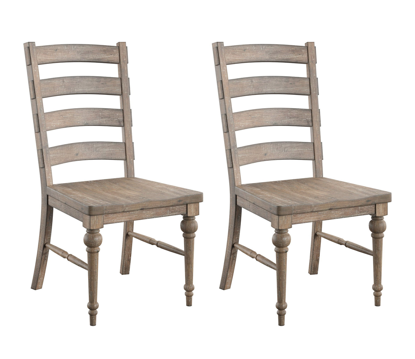 Ludin - Ladderback Dining Chairs, (Set of 2) - Taupe