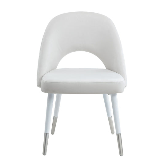 Zemirah - Velvet Gloss Side Chair (Set of 2) - White