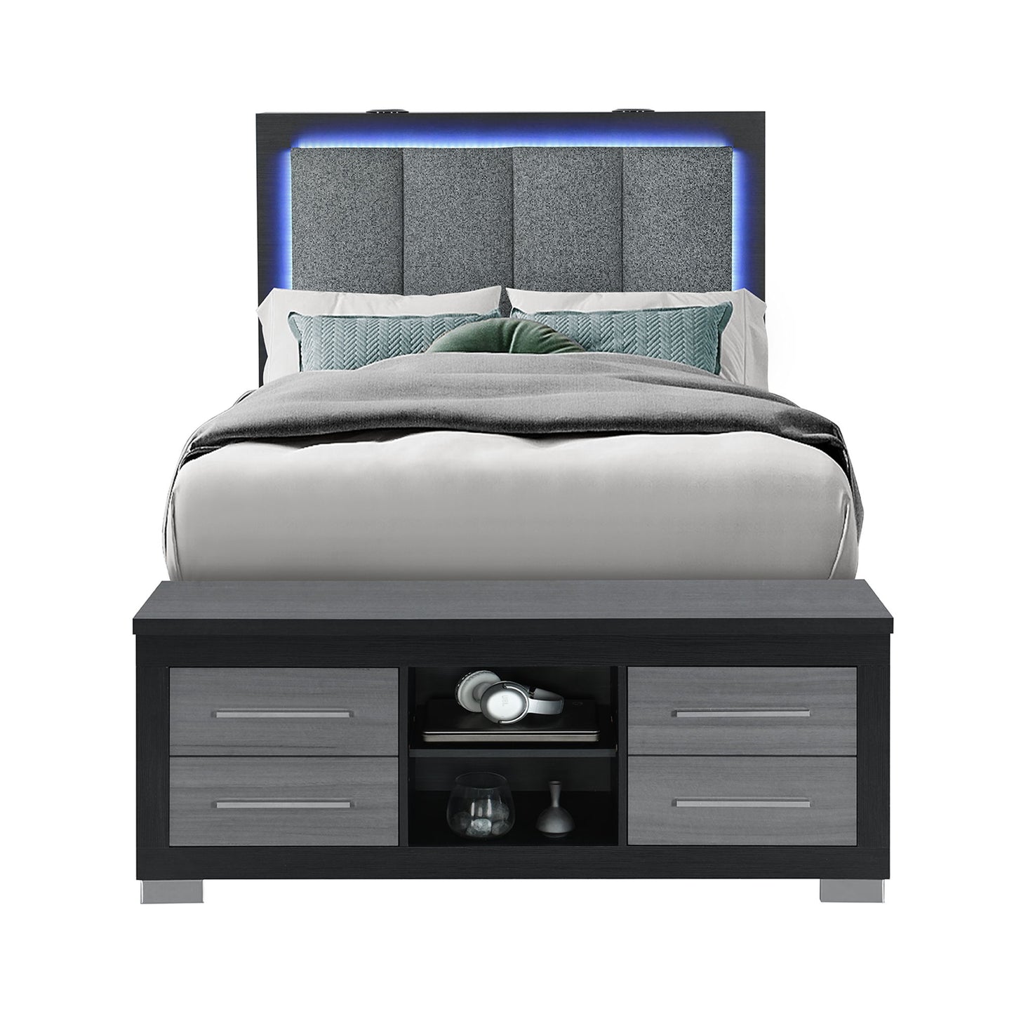 Messa - Bed With Storage Features And LED Lighting
