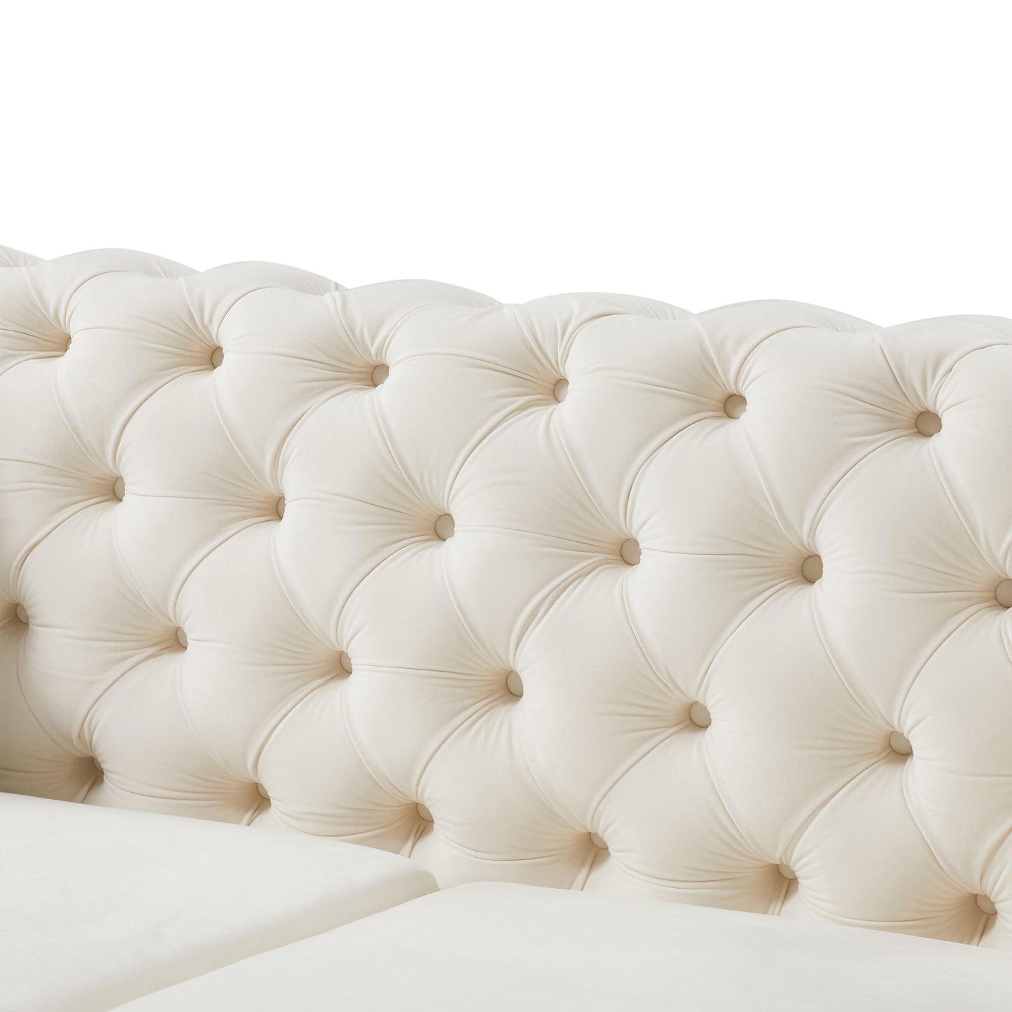2 Seater Sofa With Button Tufted Diamond Grid & 2 Pillows For Living Room