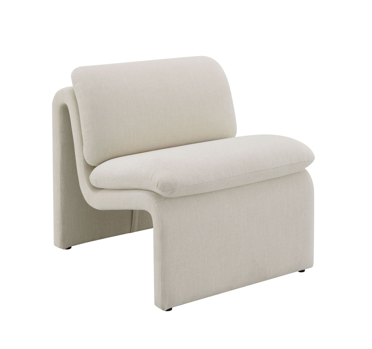 Jaeda - Innovative EleganceAccent Chair In Curved Shape - Beige