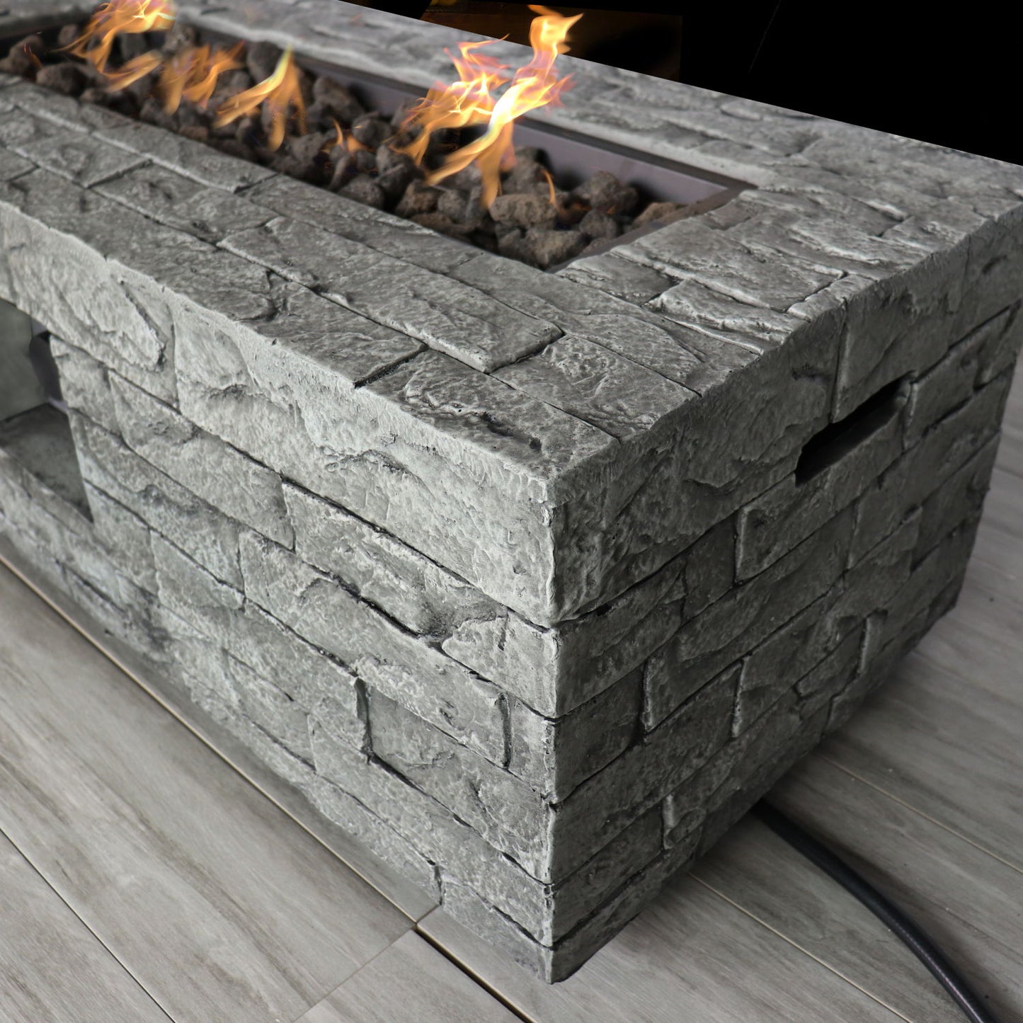 Reinforced - Propane / Gas Fire Pit Table - Stone Gray