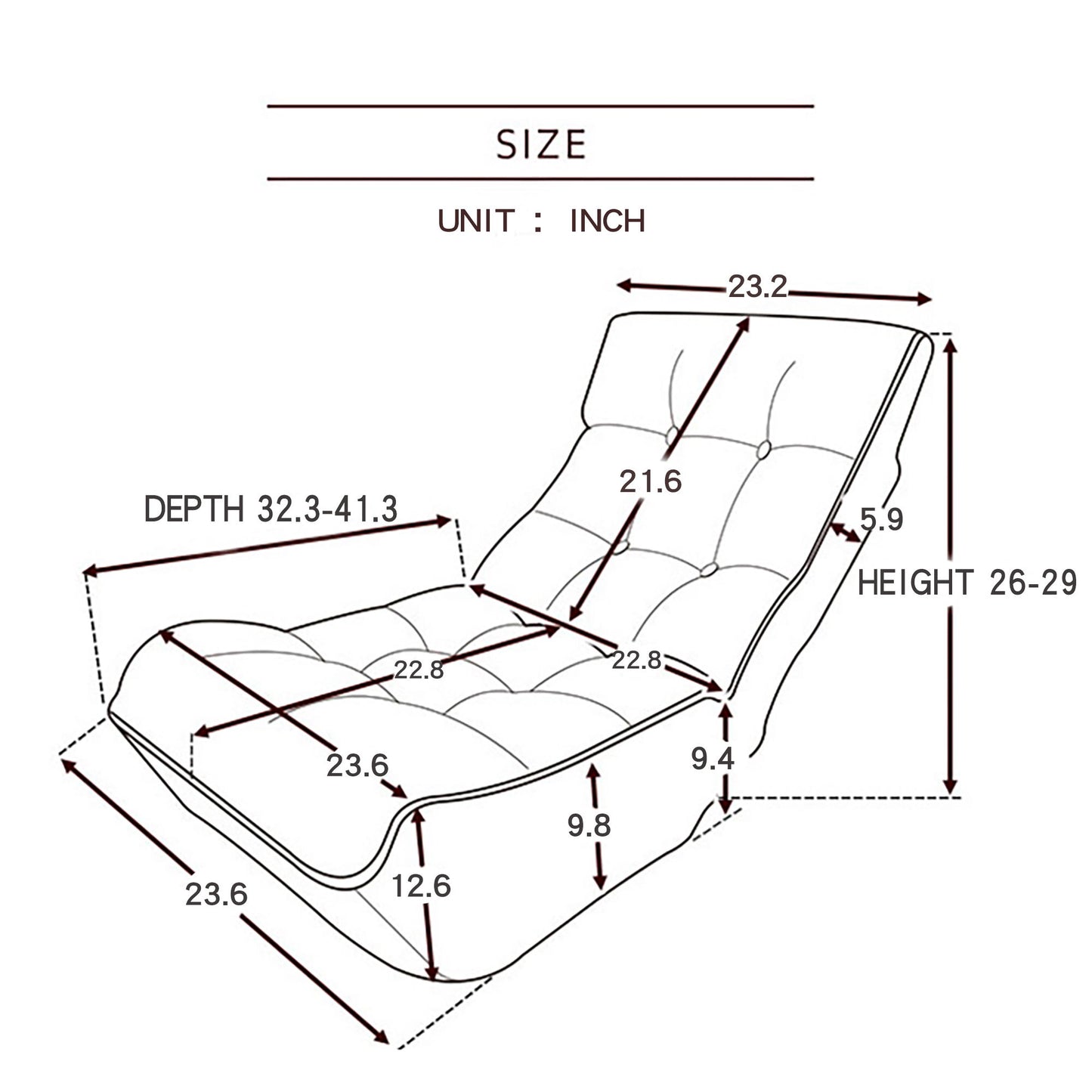 Reclining Japanese Chair Lazy Sofa Tatami Balcony Adjustable Chair