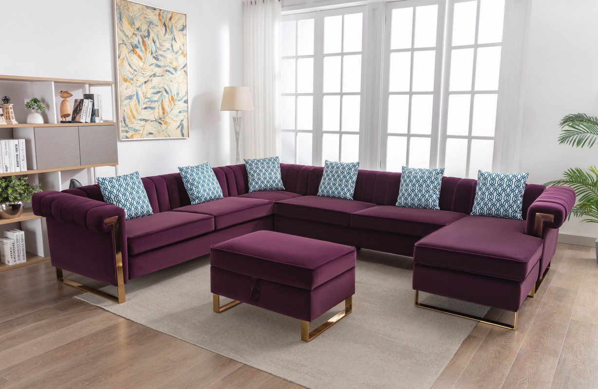 Maddie - Velvet Sectional Sofa