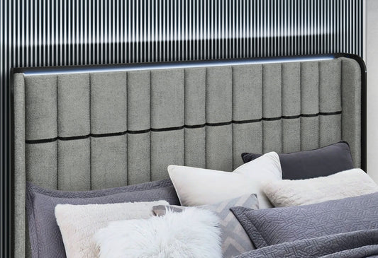 Isabella - Queen Bed / King Bed Headboard Wing - Gray