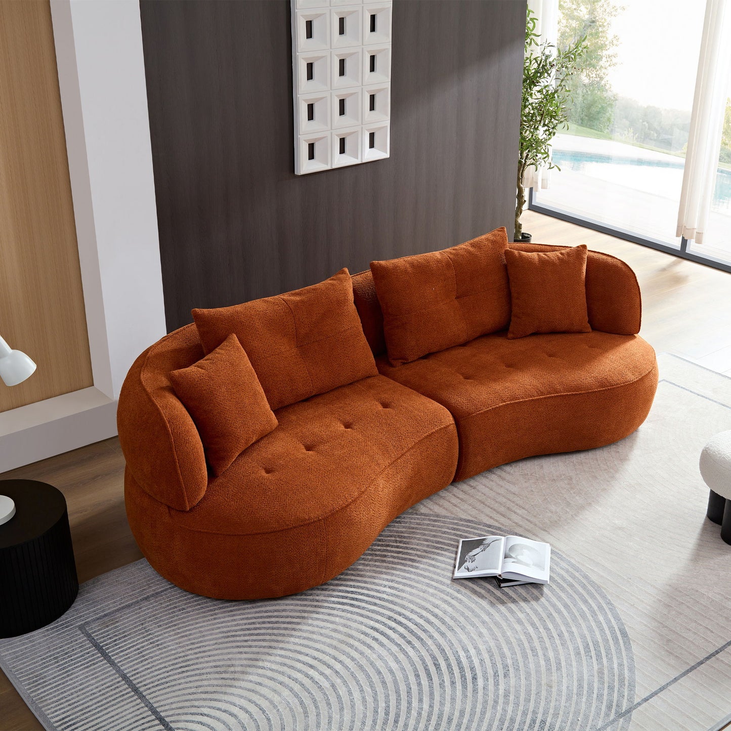 Modular Sofa, Durable Fabric, Solid Wood Frame, High Density Sponge Padding, Seating For 4