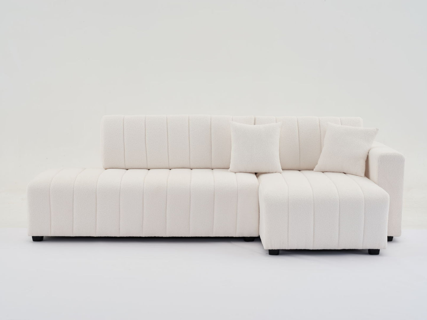 Jessica - Lamb Wool Sectional Sofa With Chaise, Versatile Configuration