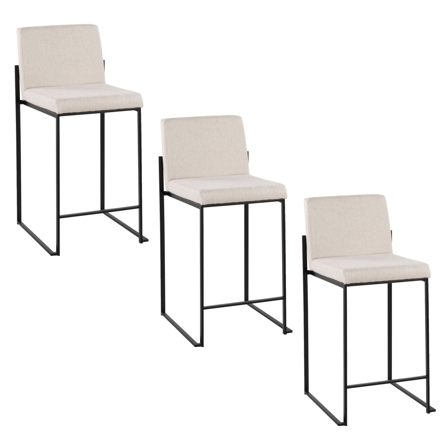 Fuji - Contemporary Modern Elegance, High Back Counter Stool