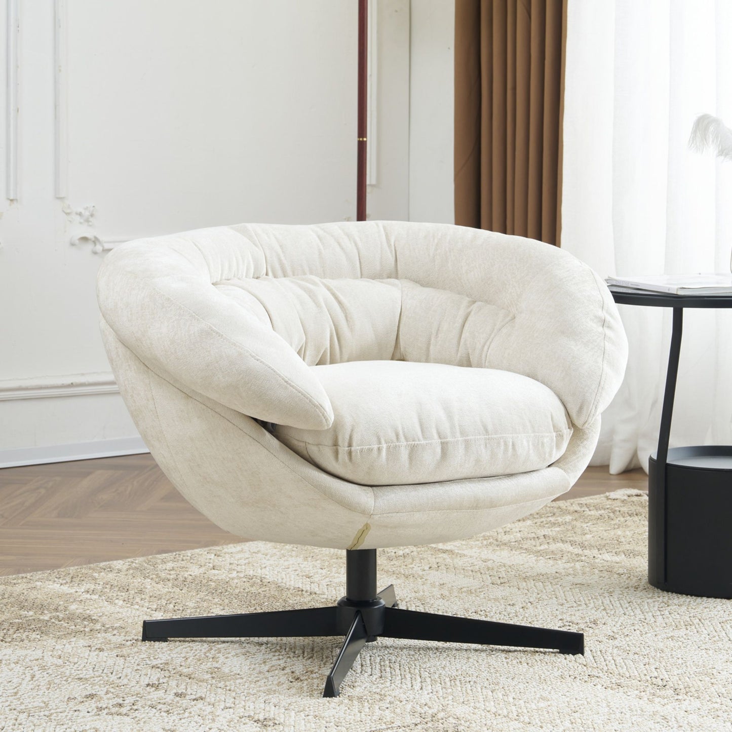 Modern Chenille Office Chair With 360 Degree Swivel