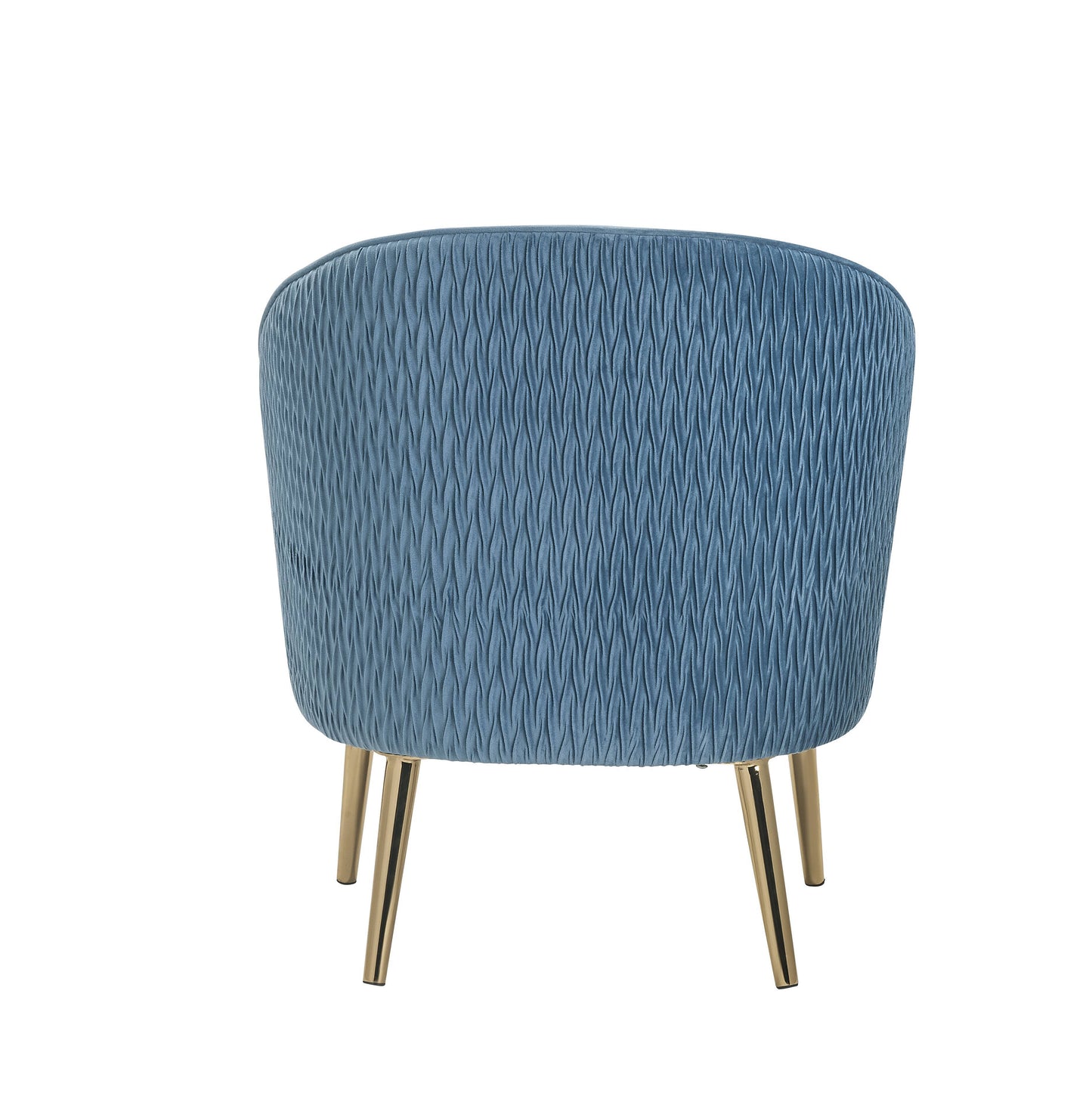 Benny - Velvet Accent Chair - Blue / Gold