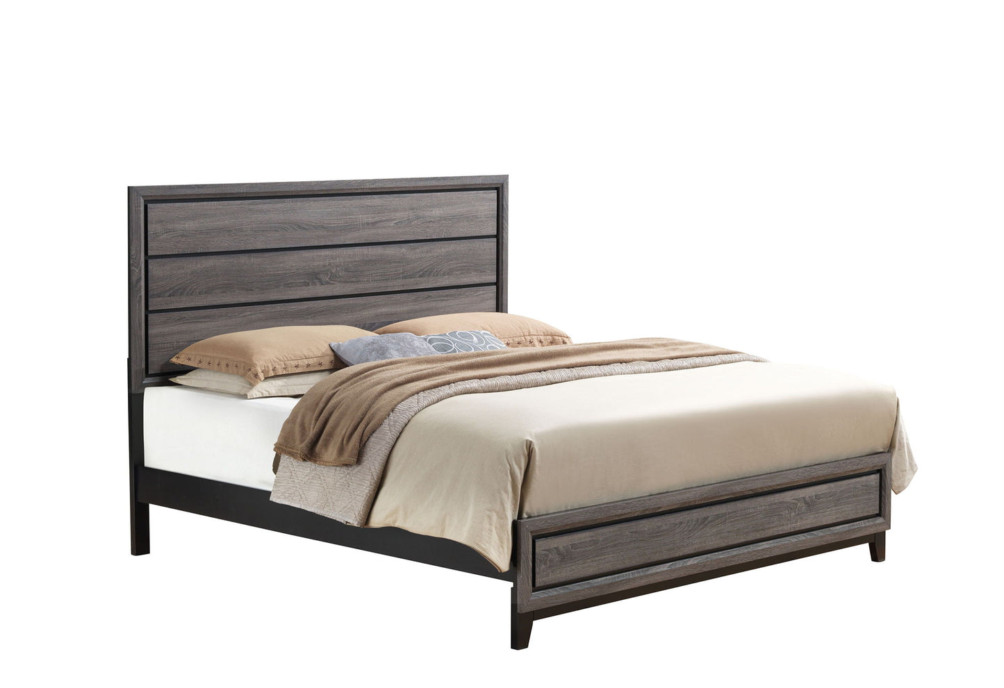 Kate - King Bed Headboard & Footboard - Foil Gray